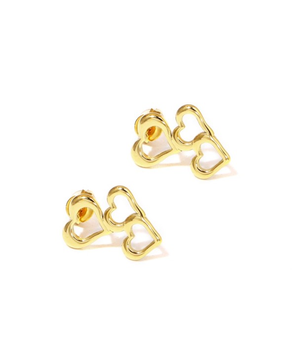 Pendientes dorados de corazón