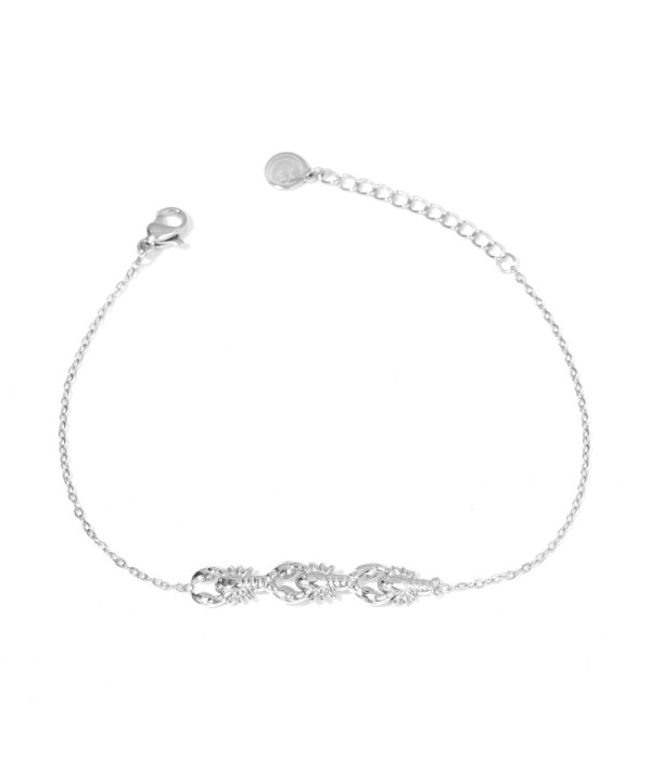 Pulsera plateada con langosta