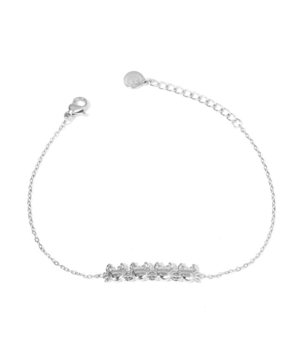 Pulsera plateada con cangrejo