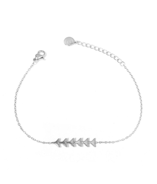 Pulsera plateada con cola de pez