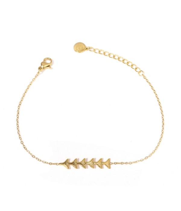 Pulsera dorada con cola de pez