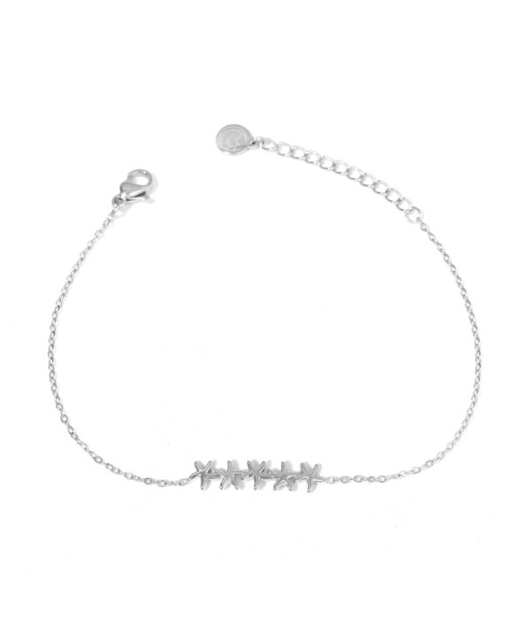 Pulsera plateada con estrella de mar