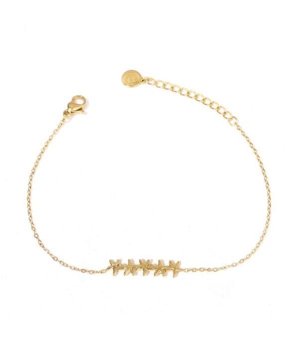 Pulsera dorada con estrella de mar