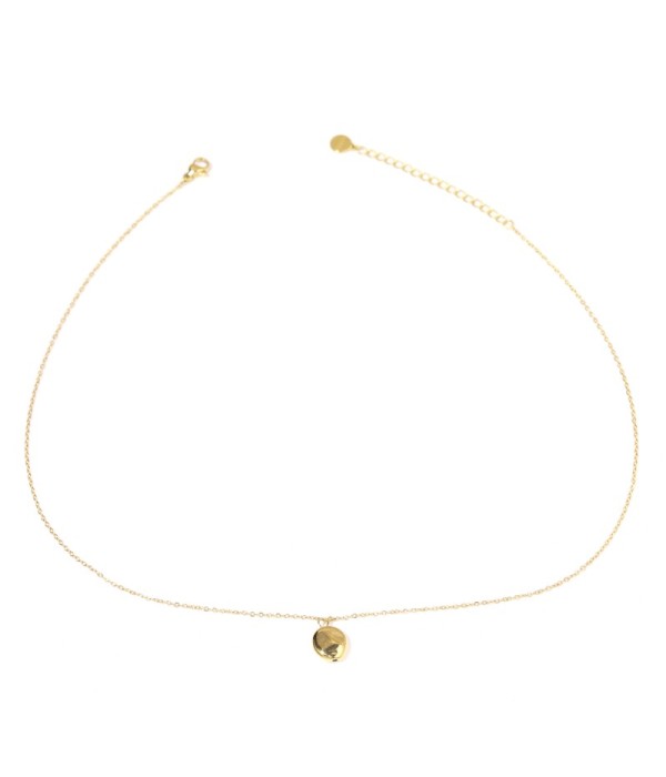 Collar dorado con colgante de bola irregular