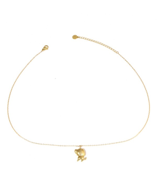 Collar dorado con colgante de perro