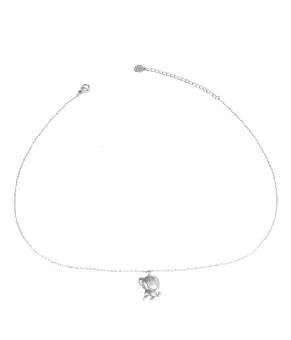 Collar plateado con colgante de perro
