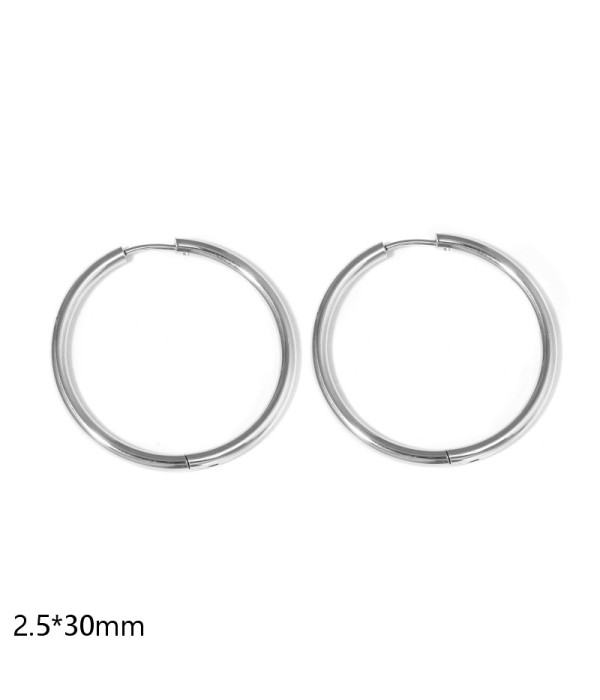 Pendientes de aro plateados (2.5x30mm)