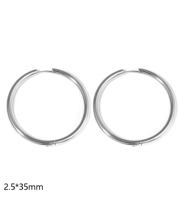 Pendientes de aro plateados (2.5x35mm)