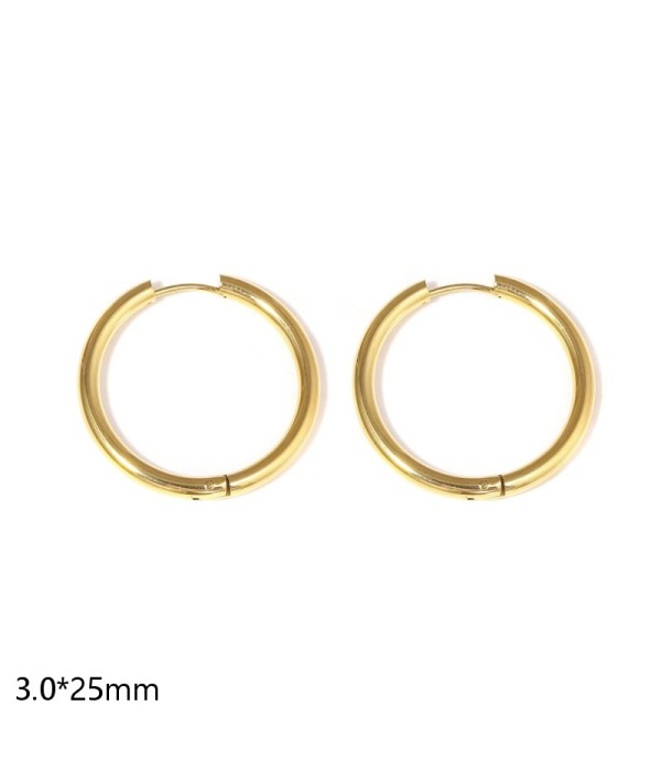 Pendientes de aro dorados (3.0x25mm)
