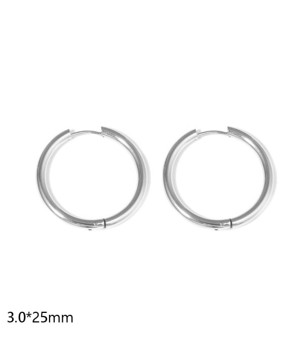 Pendientes de aro plateados (3.0x25mm)