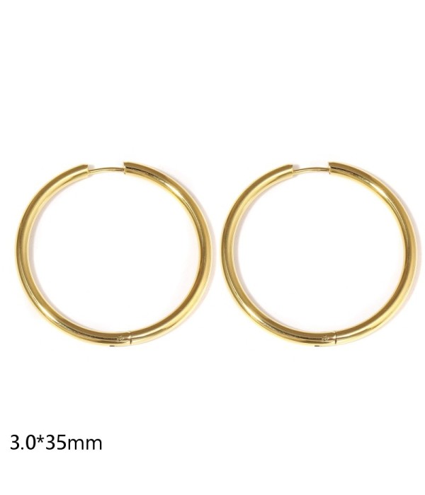 Pendientes de aro dorados (3.0x35mm)
