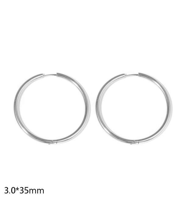Pendientes de aro plateados (3.0x35mm)