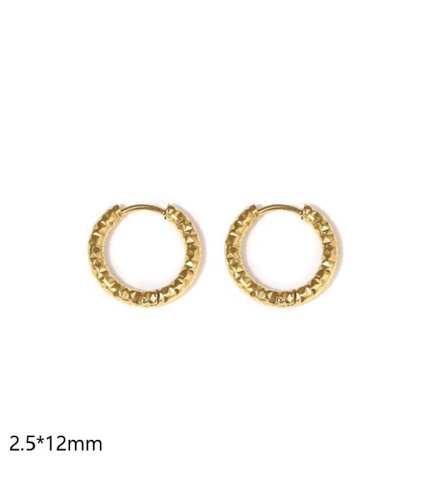 Pendientes de aro texturizados (2.5x12mm)
