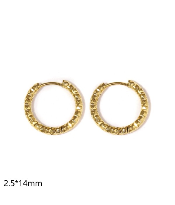 Pendientes de aro texturizados (2.5x14mm)