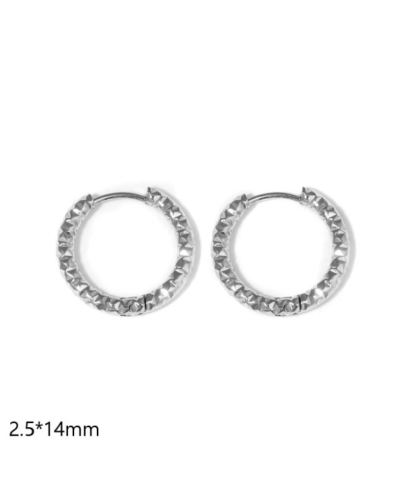 Pendientes de aro texturizados (2.5x14mm)