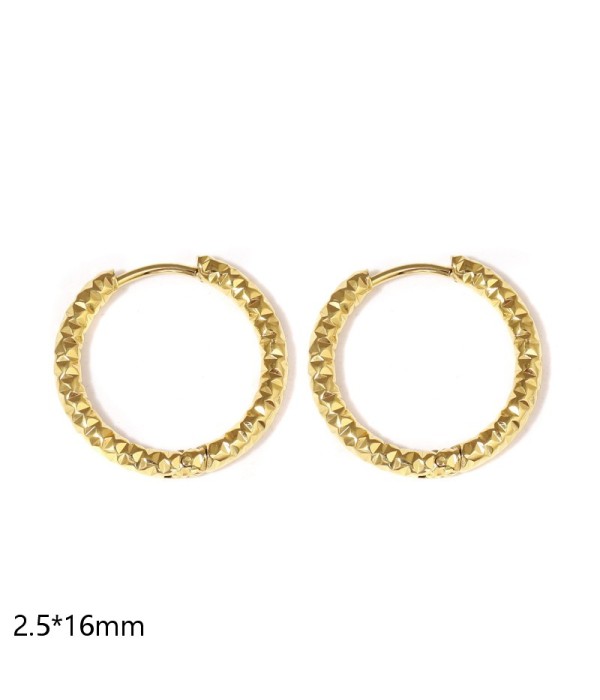 Pendientes de aro texturizados (2.5x16mm)