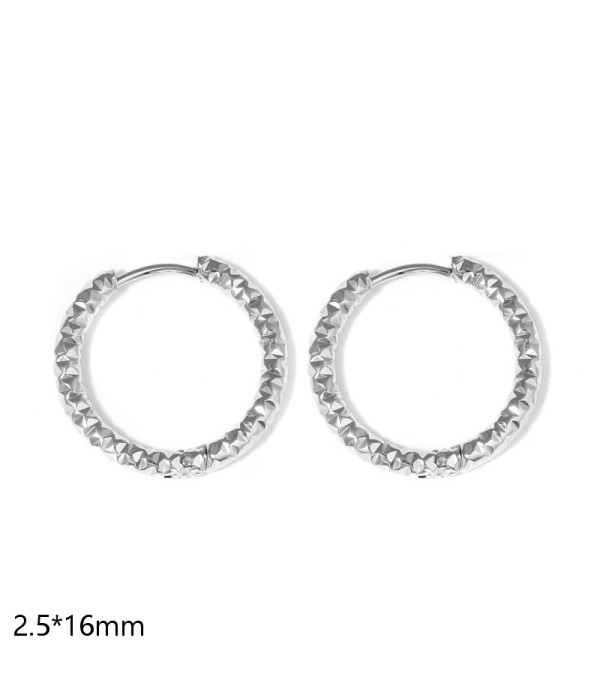 Pendientes de aro texturizados (2.5x16mm)