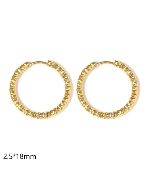 Pendientes de aro texturizados (2.5x18mm)