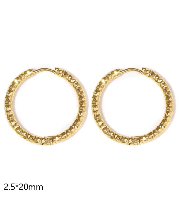 Pendientes de aro texturizados (2.5x20mm)