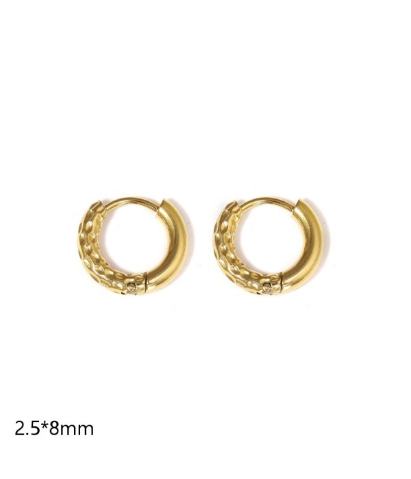 Pendientes de aro semitexturizados(2.5x8mm)