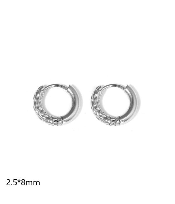Pendientes de aro semitexturizados(2.5x8mm)