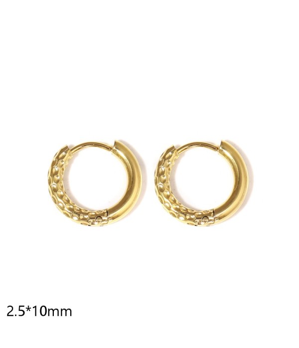Pendientes de aro semitexturizados(2.5x10mm)