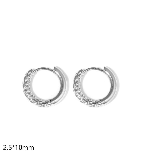 Pendientes de aro semitexturizados(2.5x10mm)
