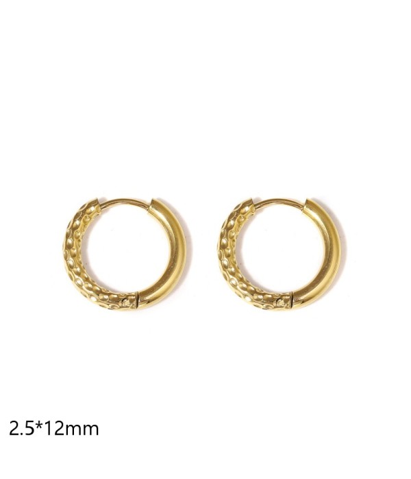 Pendientes de aro semitexturizados(2.5x12mm)