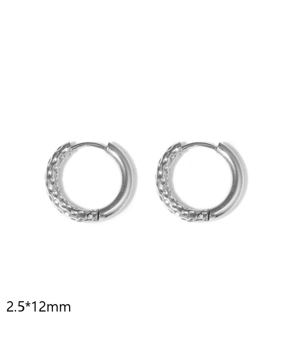 Pendientes de aro semitexturizados(2.5x12mm)