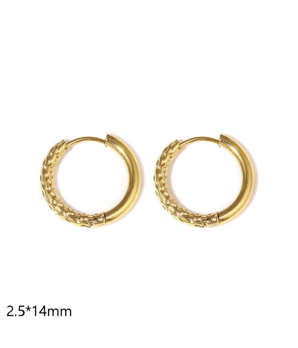 Pendientes de aro semitexturizados(2.5x14mm)