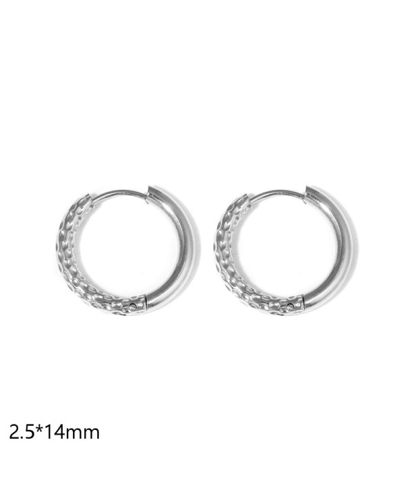 Pendientes de aro semitexturizados(2.5x14mm)