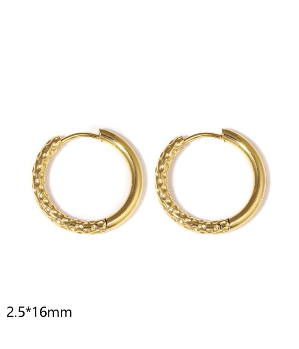 Pendientes de aro semitexturizados(2.5x16mm)