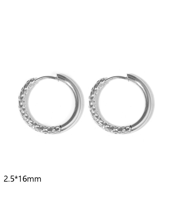 Pendientes de aro semitexturizados(2.5x16mm)