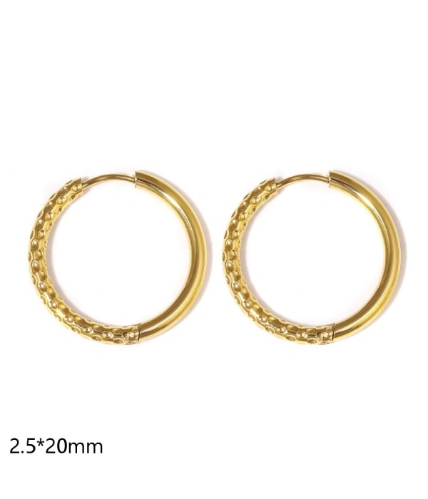 Pendientes de aro semitexturizados(2.5x20mm)