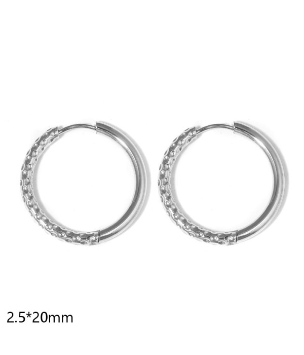 Pendientes de aro semitexturizados(2.5x20mm) 2