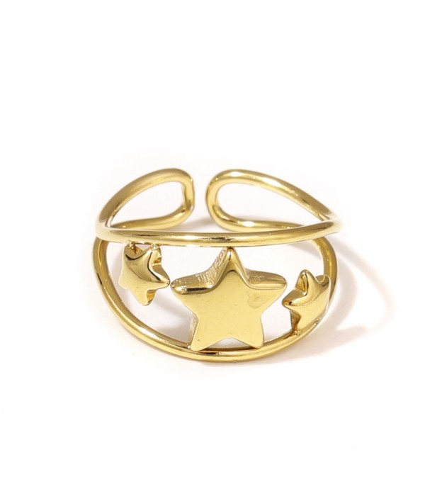 Anillo dorado con estrellas