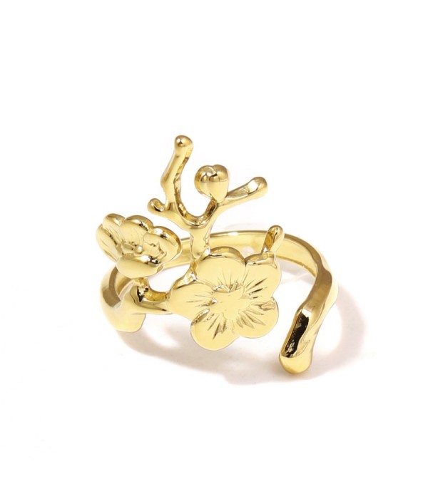 Anillo floral con mariposa