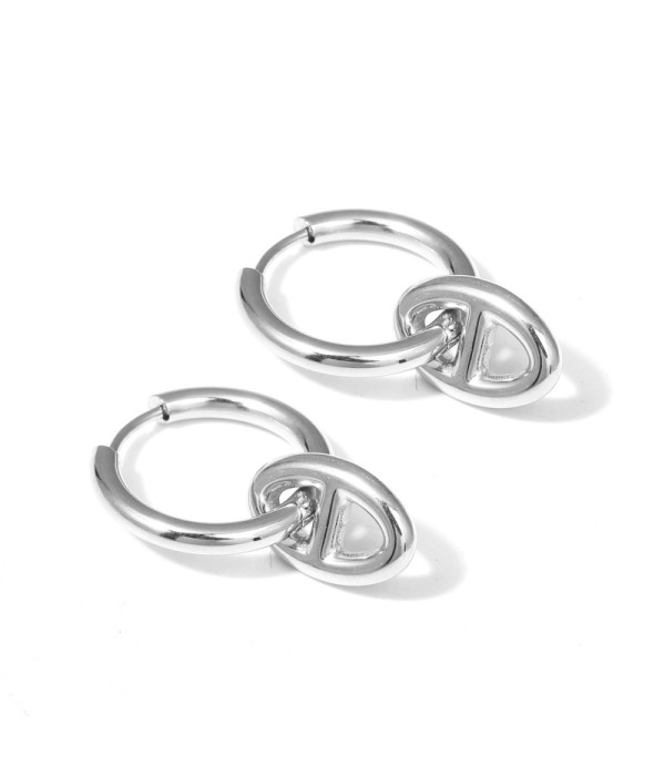 Pendientes de aro con colgante de nariz de cerdo