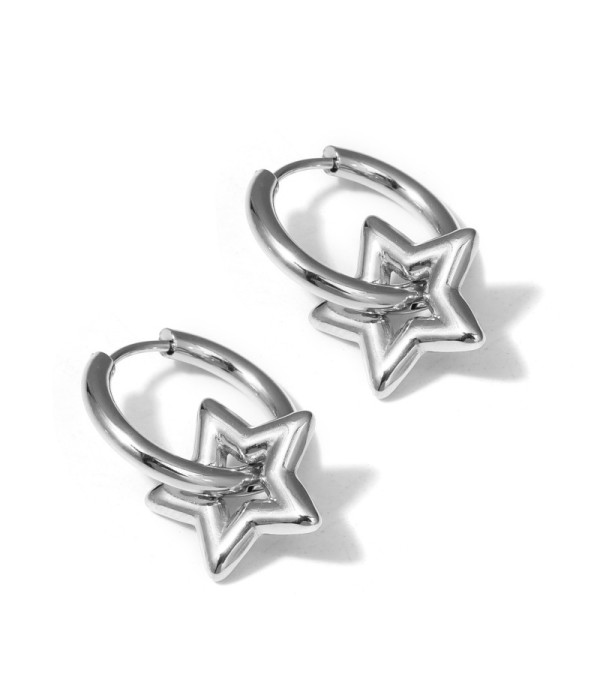 Pendientes de aro con colgante de estrella