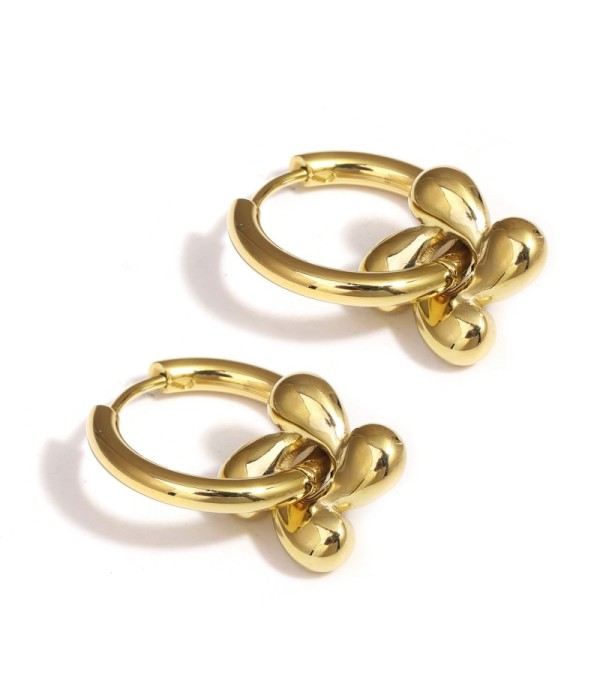 Pendientes de aro con colgante de flor