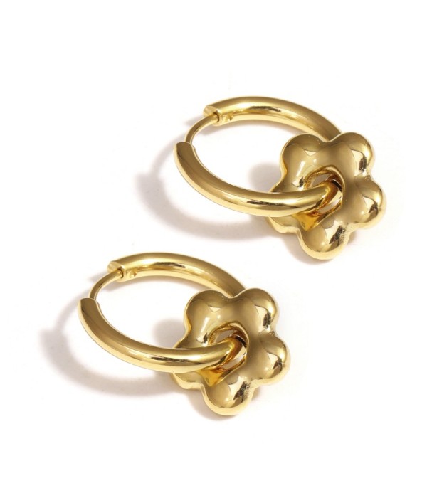 Pendientes de aro con colgante de flor