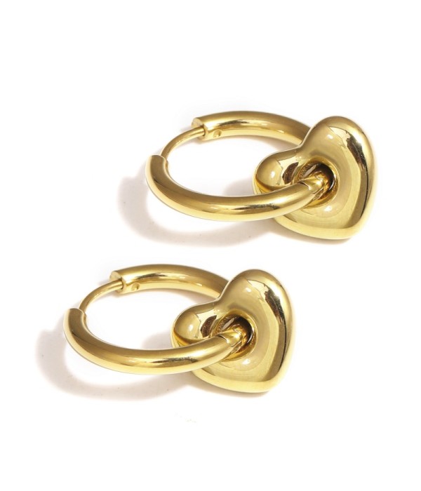 Pendientes de aro con colgante de corazón