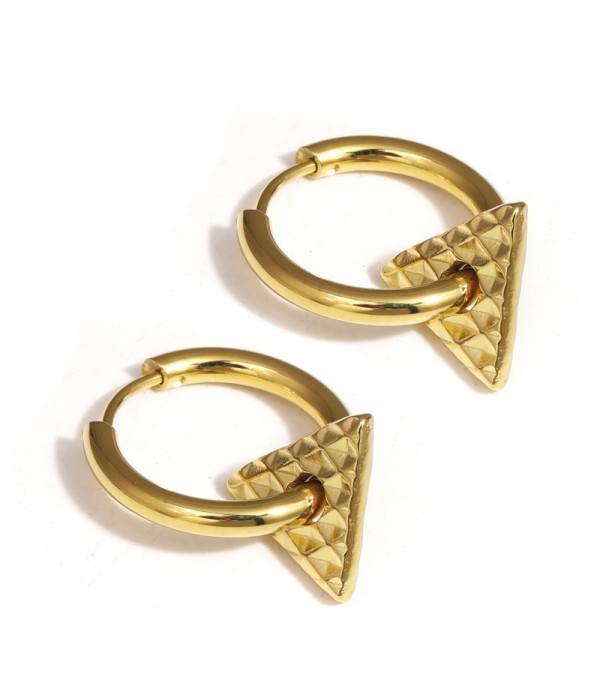 Pendientes de aro con colgante triangular texturizado