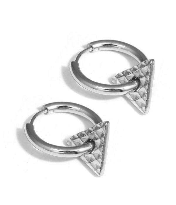 Pendientes de aro con colgante triangular...