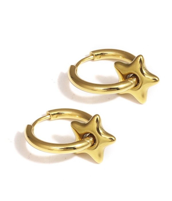 Pendientes de aro con colgante de estrella