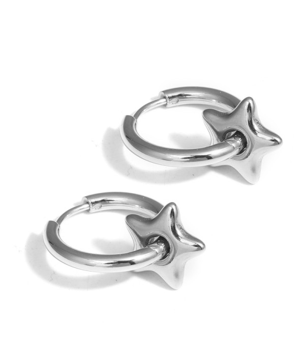 Pendientes de aro con colgante de estrella 2
