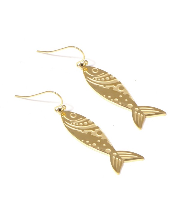 Pendientes con colgantes de pez de textura