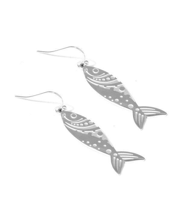 Pendientes con colgantes de pez de textura