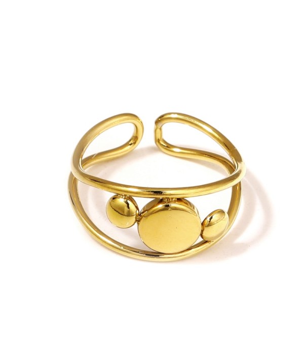Anillo dorado con círculos
