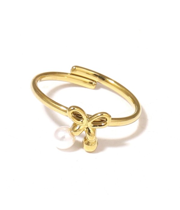 Anillo con diseño de lazo y perla